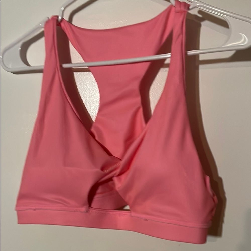 NWOT Pink Lily Pink Racerback Keyhole Bikini Top w Matching High Waisted Bottoms